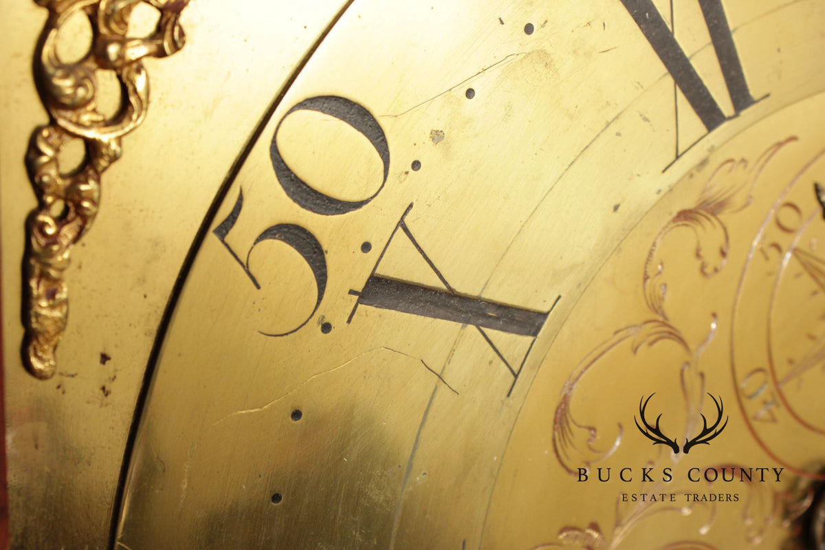 Eliazer Warren Antique Irish Georgian Mahogany Longcase Grandfathers Clock
