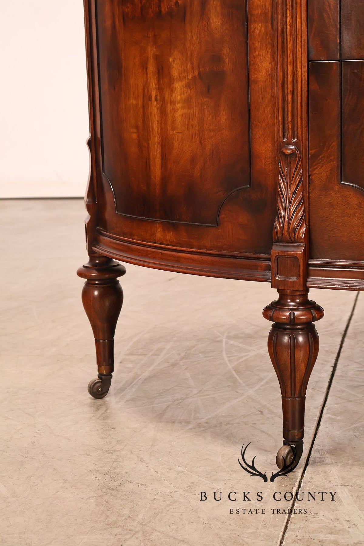 Vintage French Regency Style Mahogany Bow Front Sideboard Buffet