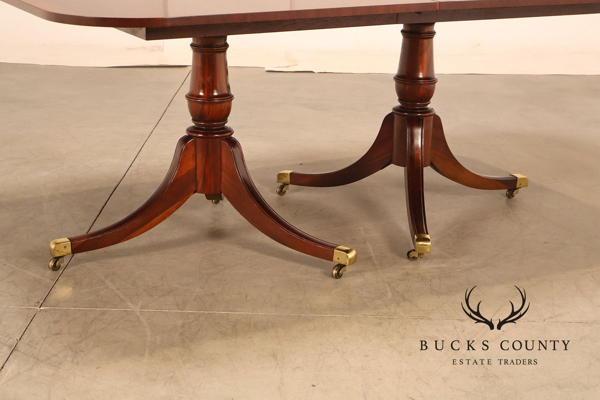 Federal Style Mahogany Double Pedestal Dining Table