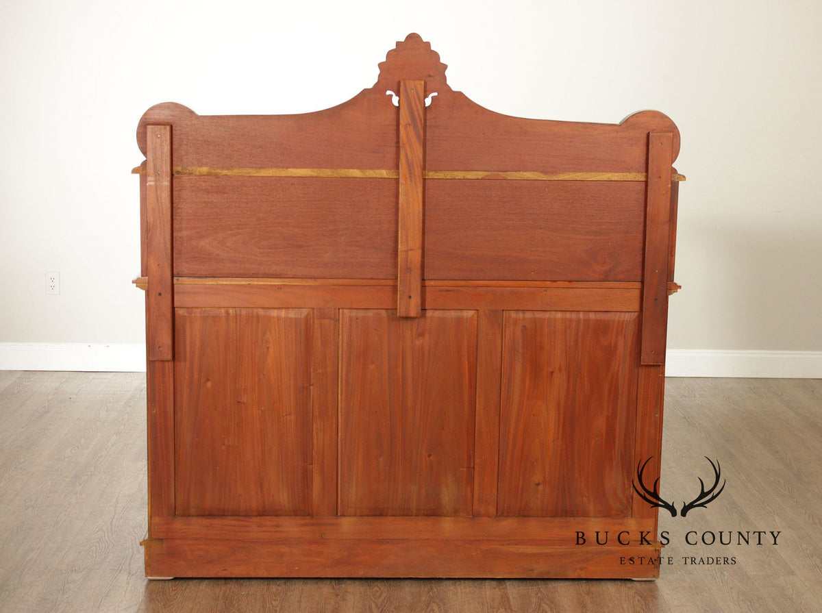 Carved Mahogany Empire Style Sideboard With Back Bar