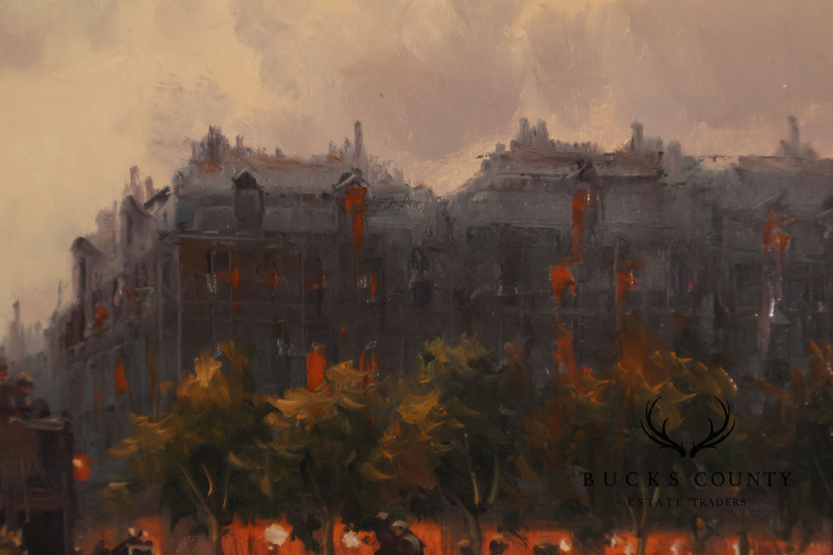 Impressionist Style Painting, Street Scene. Emilio Payes