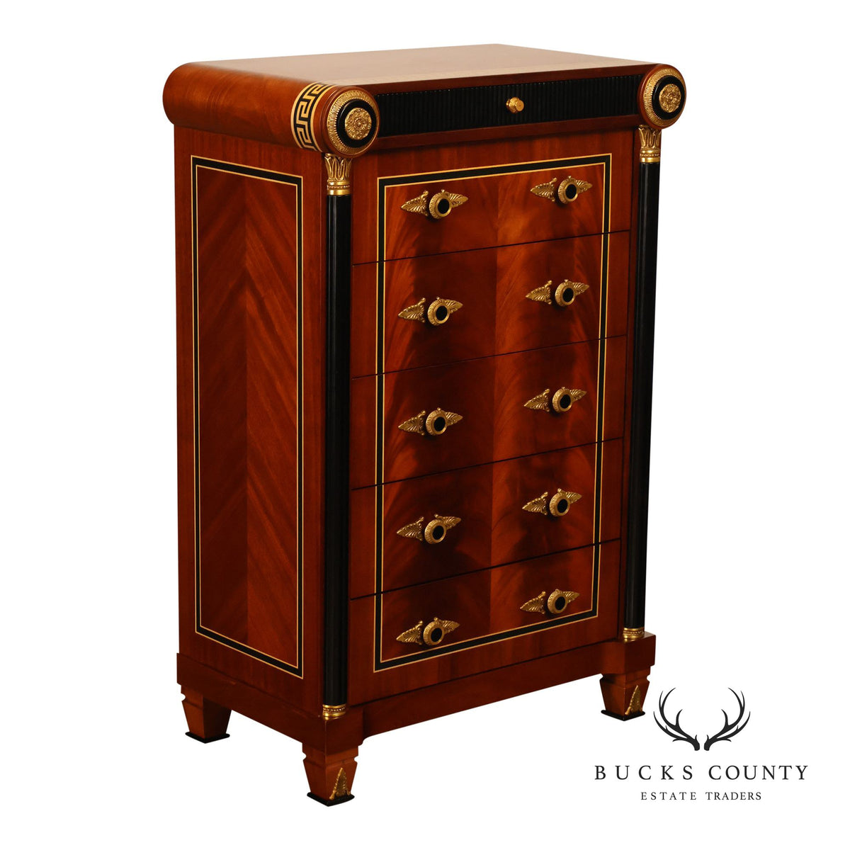 Infinity Furniture Neoclassical Style Mahogany Tall Chest