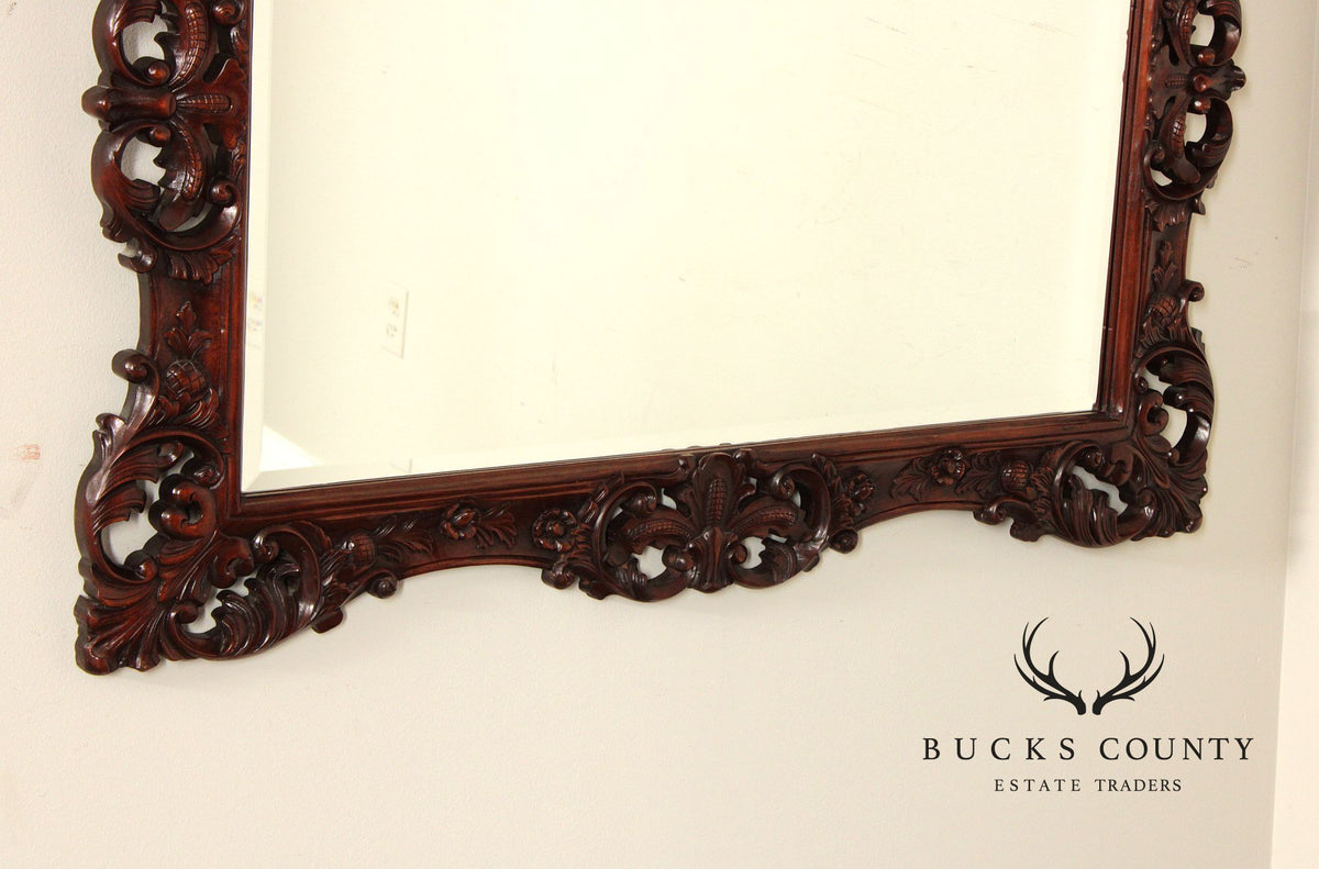 Victorian Style Carved Mahogany Wall Mirror