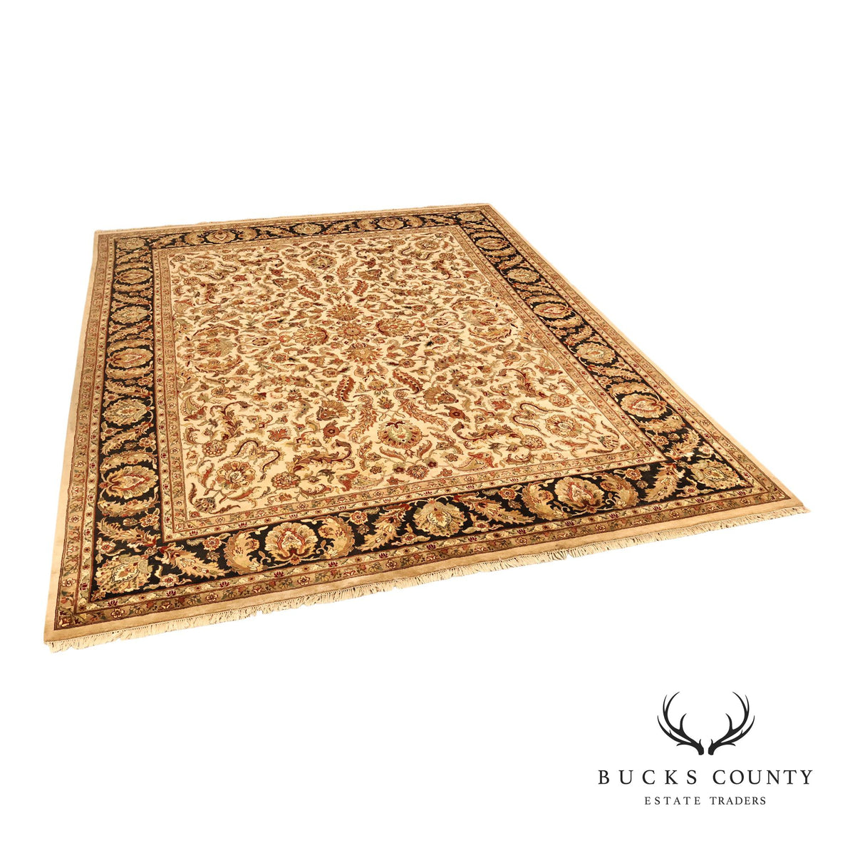 Persian Style Floral Wool Area Rug 12 inch x 15 inch 10 inch