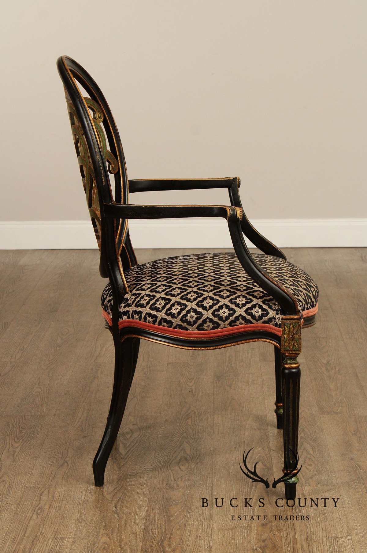 David Michael Louis XVI Style Set of Four Painted Armchairs