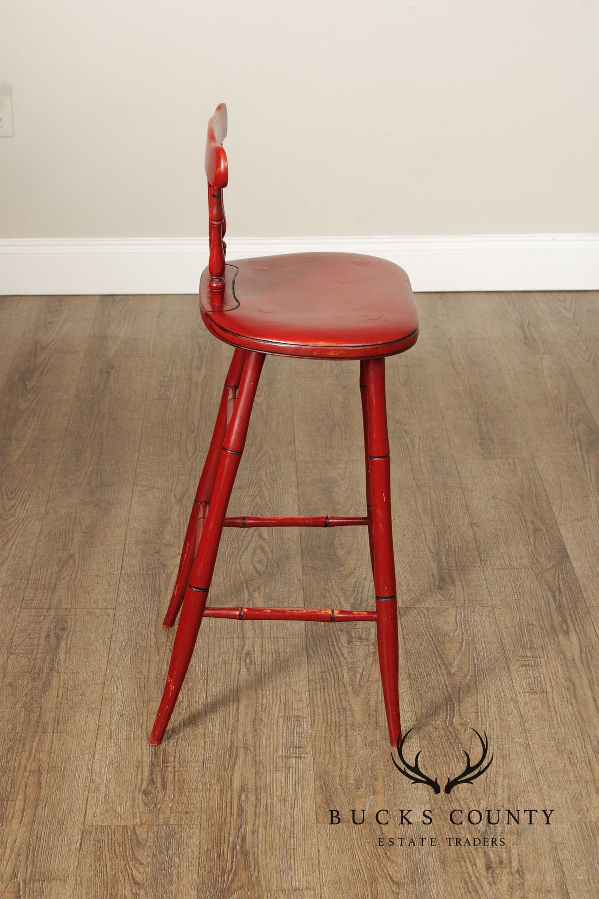 Farmhouse Style Painted Windsor Counter Stool