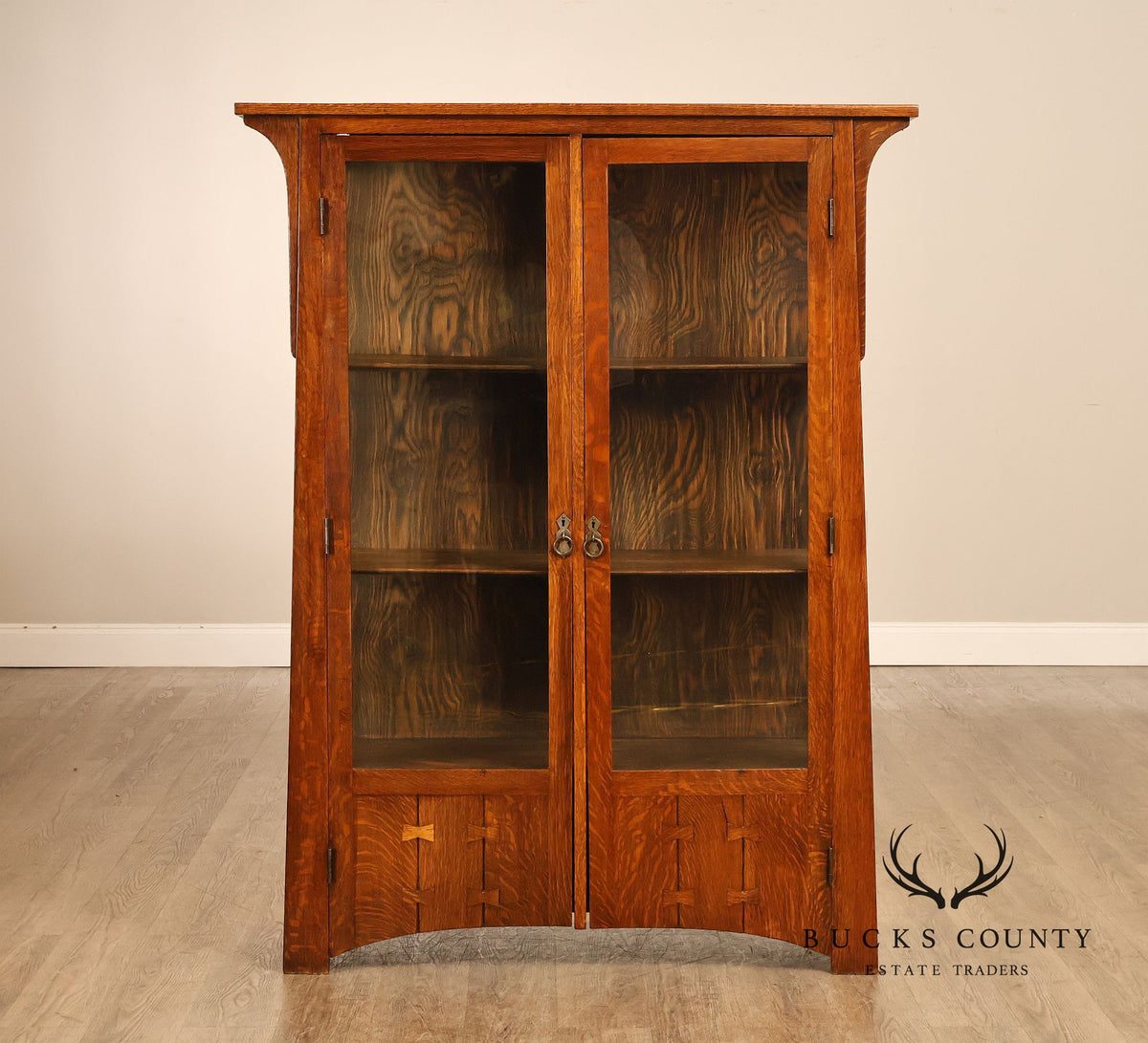Charles Limbert Antique Oak Arts And Crafts China Cabinet