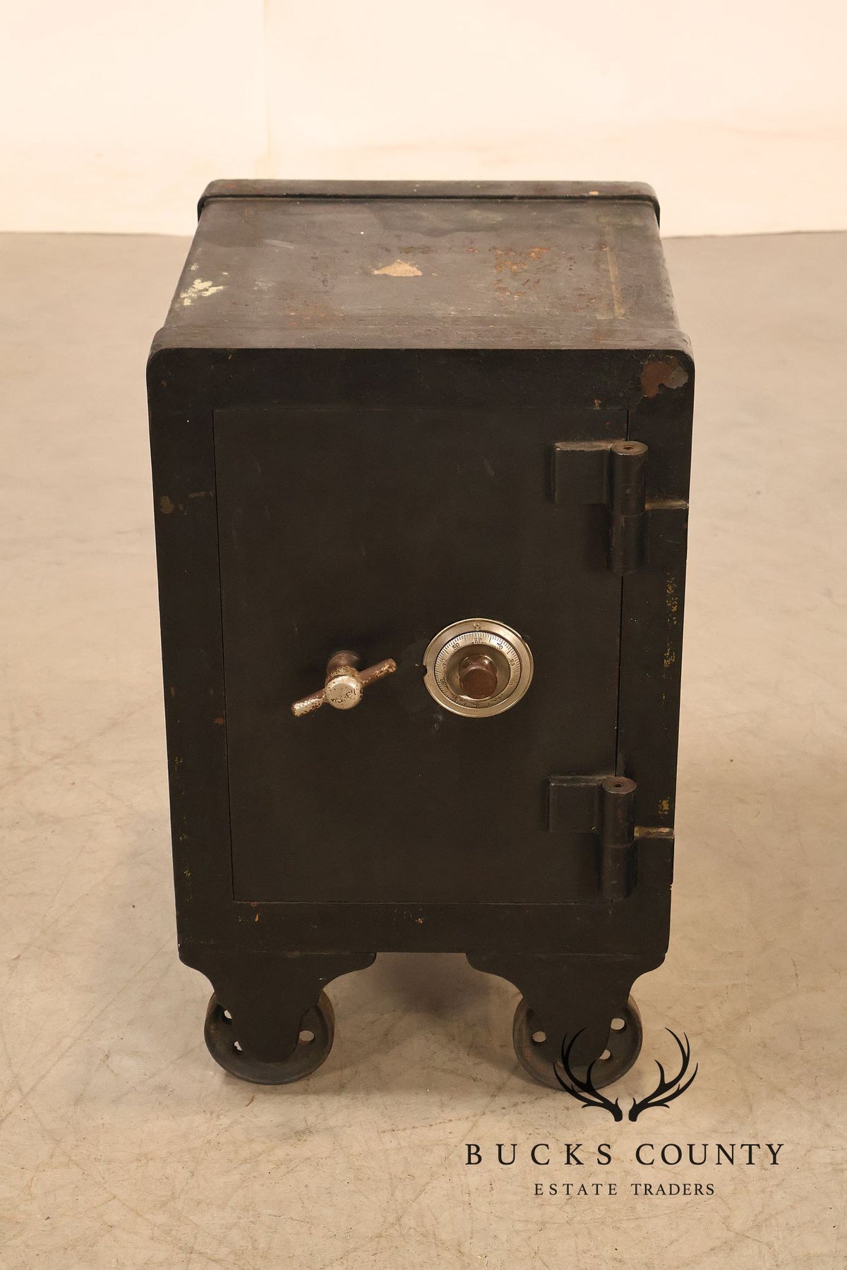 Antique Hall's Safe Company Iron Safe On Casters