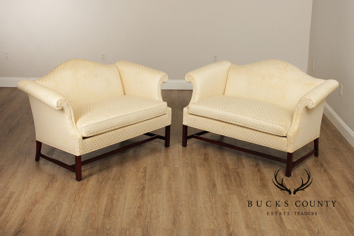 Hickory Chair Chippendale Style Pair Of Upholstered Loveseats Frames