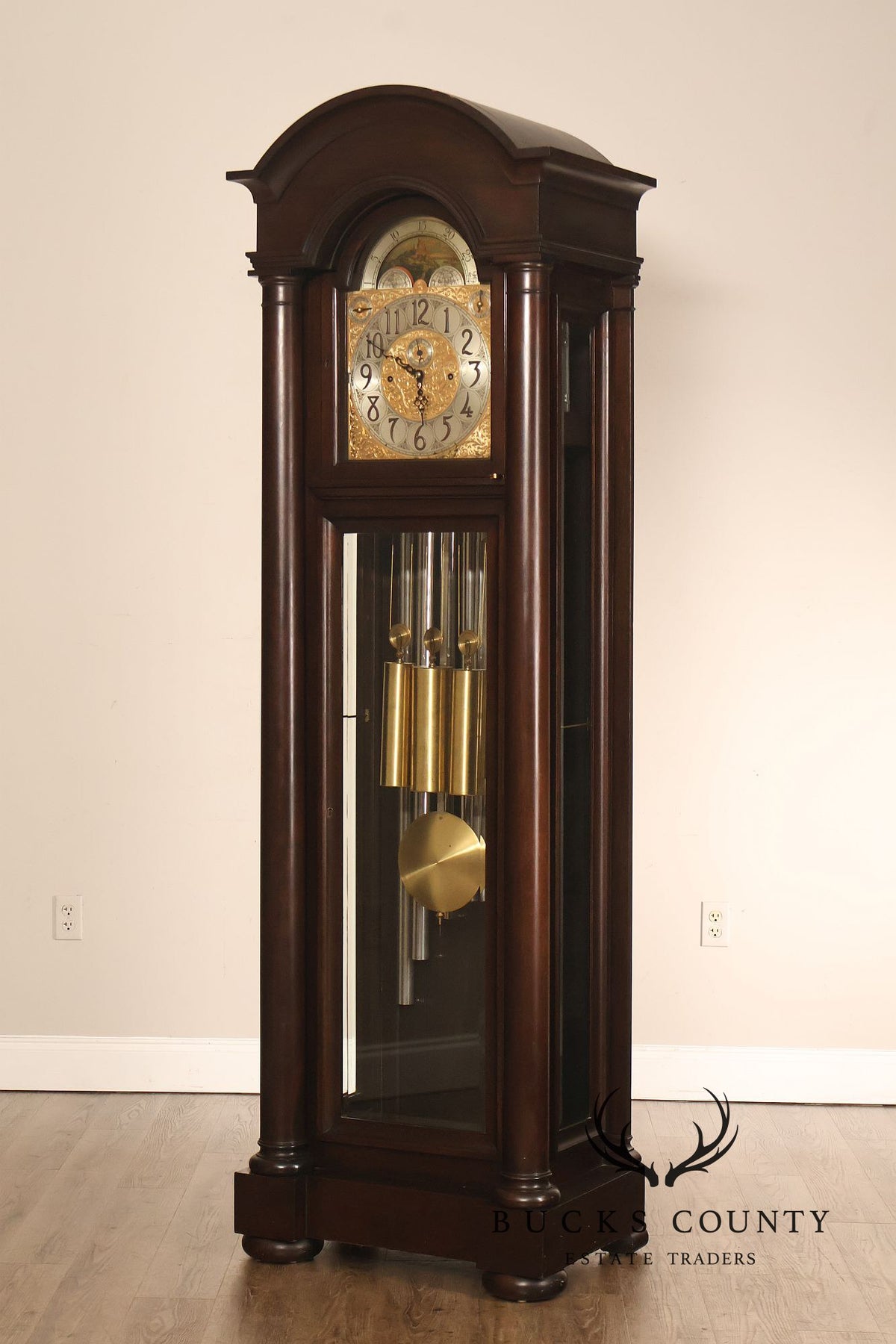 Herschede 1925 “Swan” Nine-Tube Mahogany Hall Clock