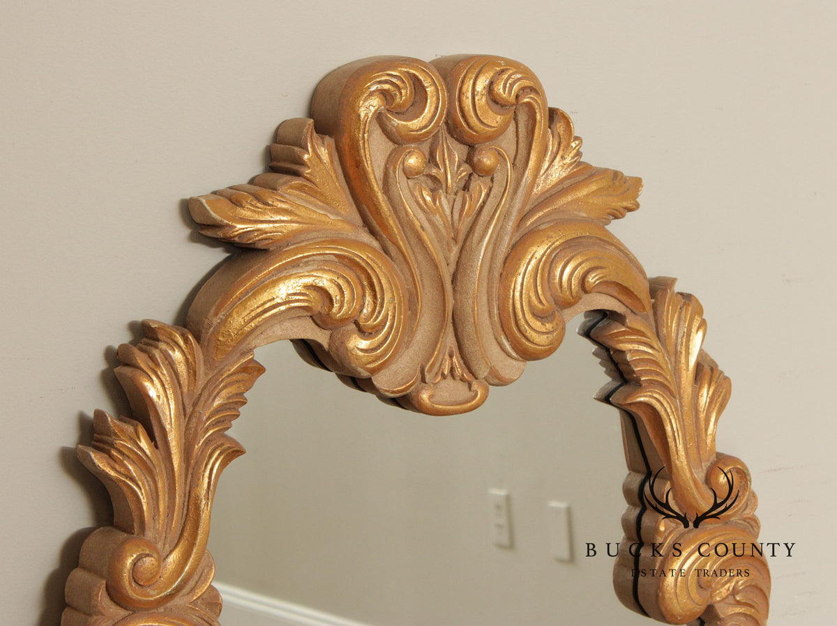 Rococo Style Large Gold Painted Wall Mirror