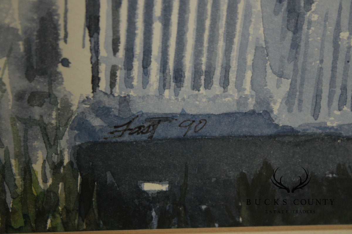 Signed Watercolor Painting, The Mansion Inn, New Hope, PA