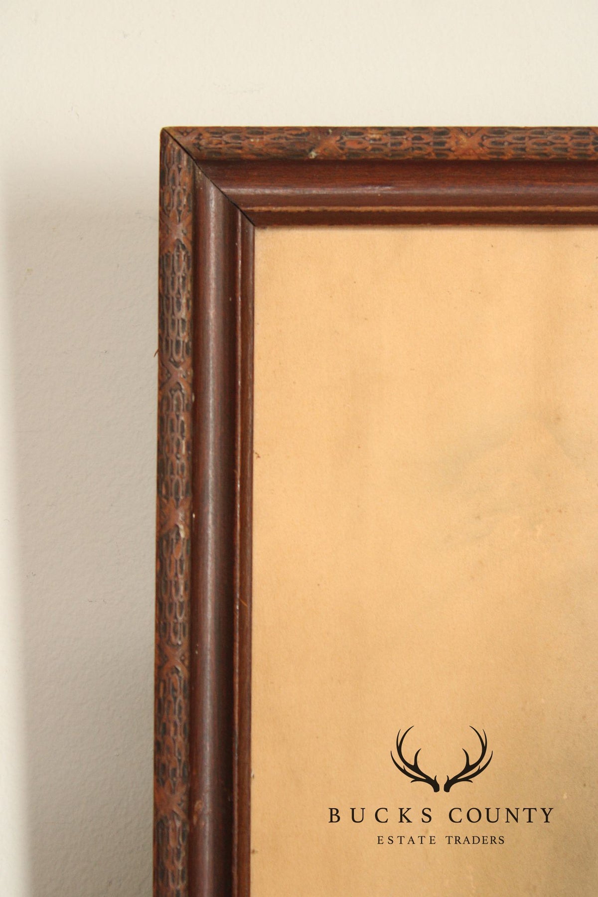 Antique Pastel Portrait Of George Washington In Carved Wood Frame