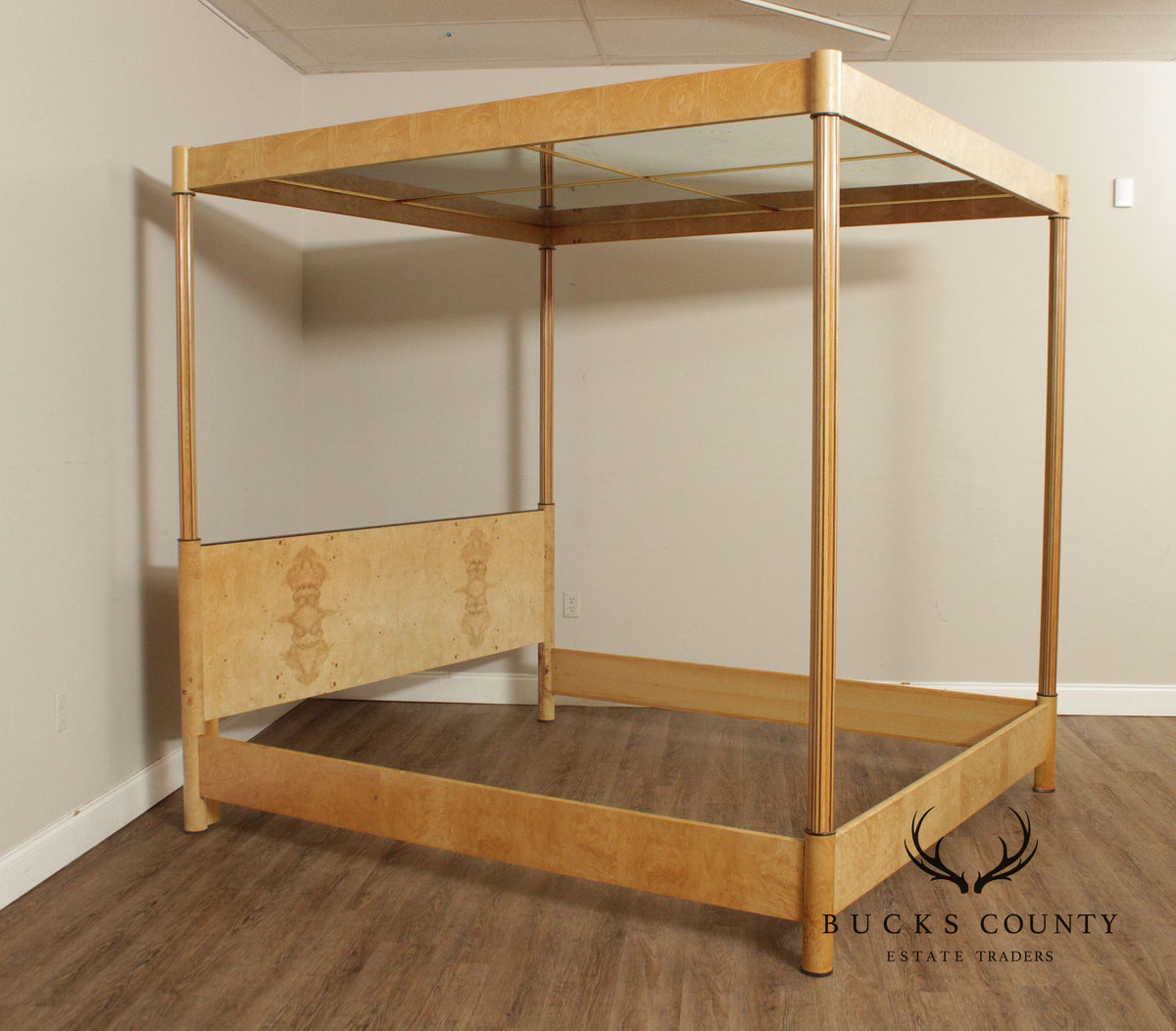 Henredon Scene Two Burlwood King Poster Bed
