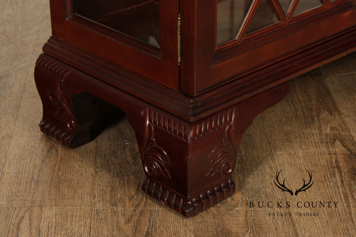Chinese Chippendale Style Mahogany Display Cabinet