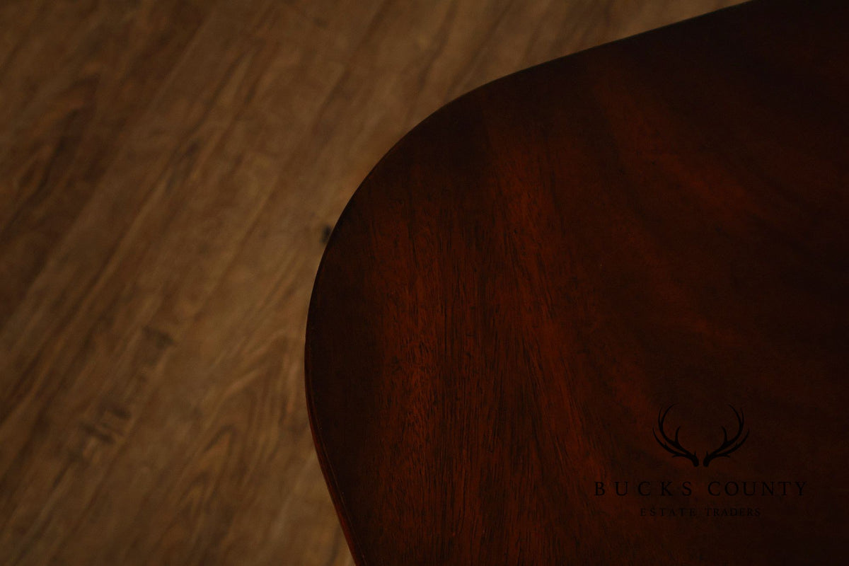 Maitland-Smith Mahogany Double Pedestal Extension Dining Table With Two Leaves