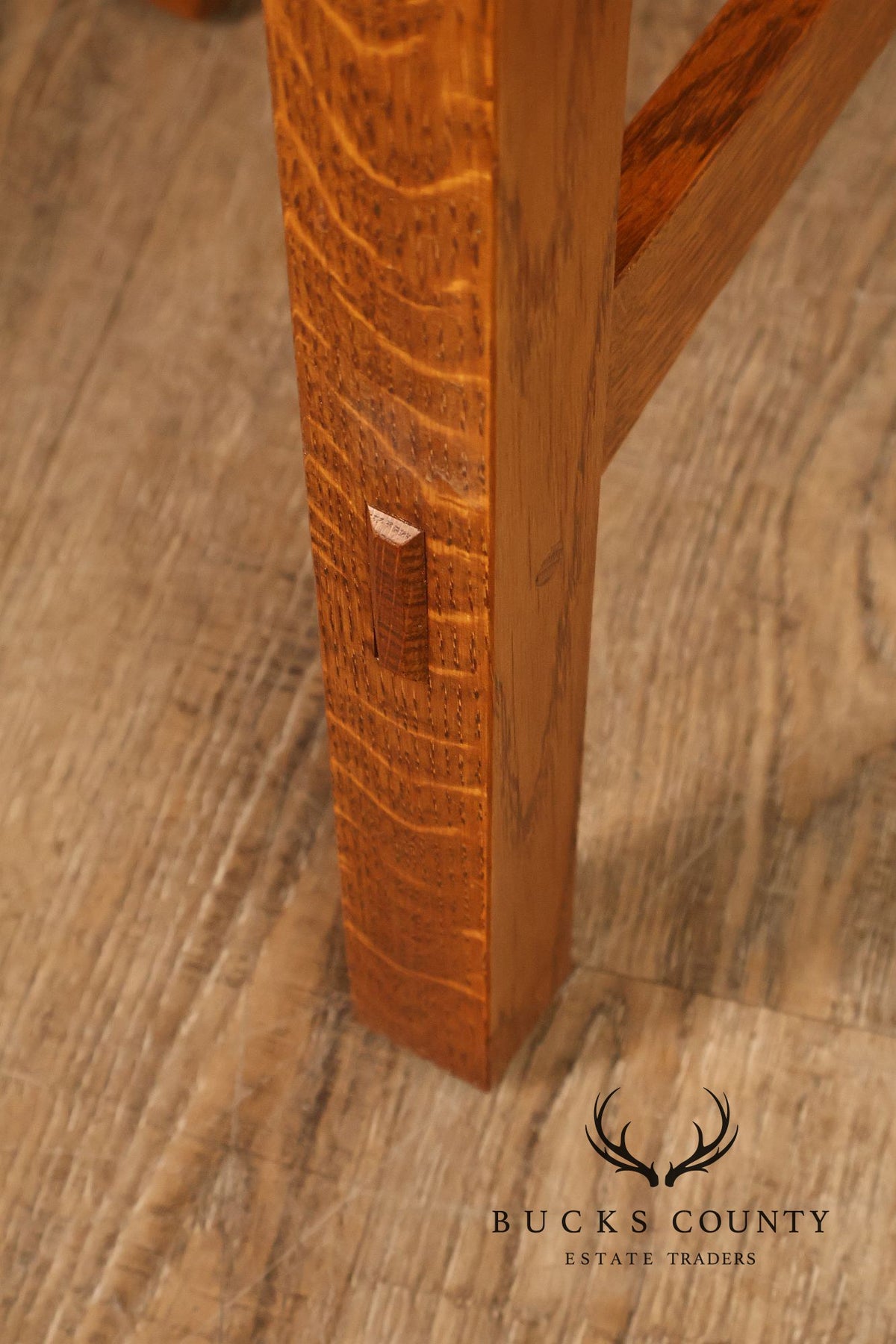 Stickley Mission Collection Round Oak Side Table
