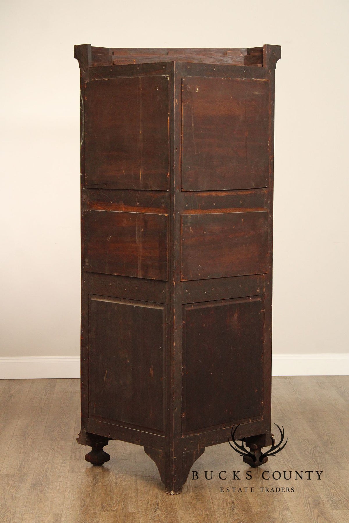 Antique Victorian Oak Corner China Cabinet