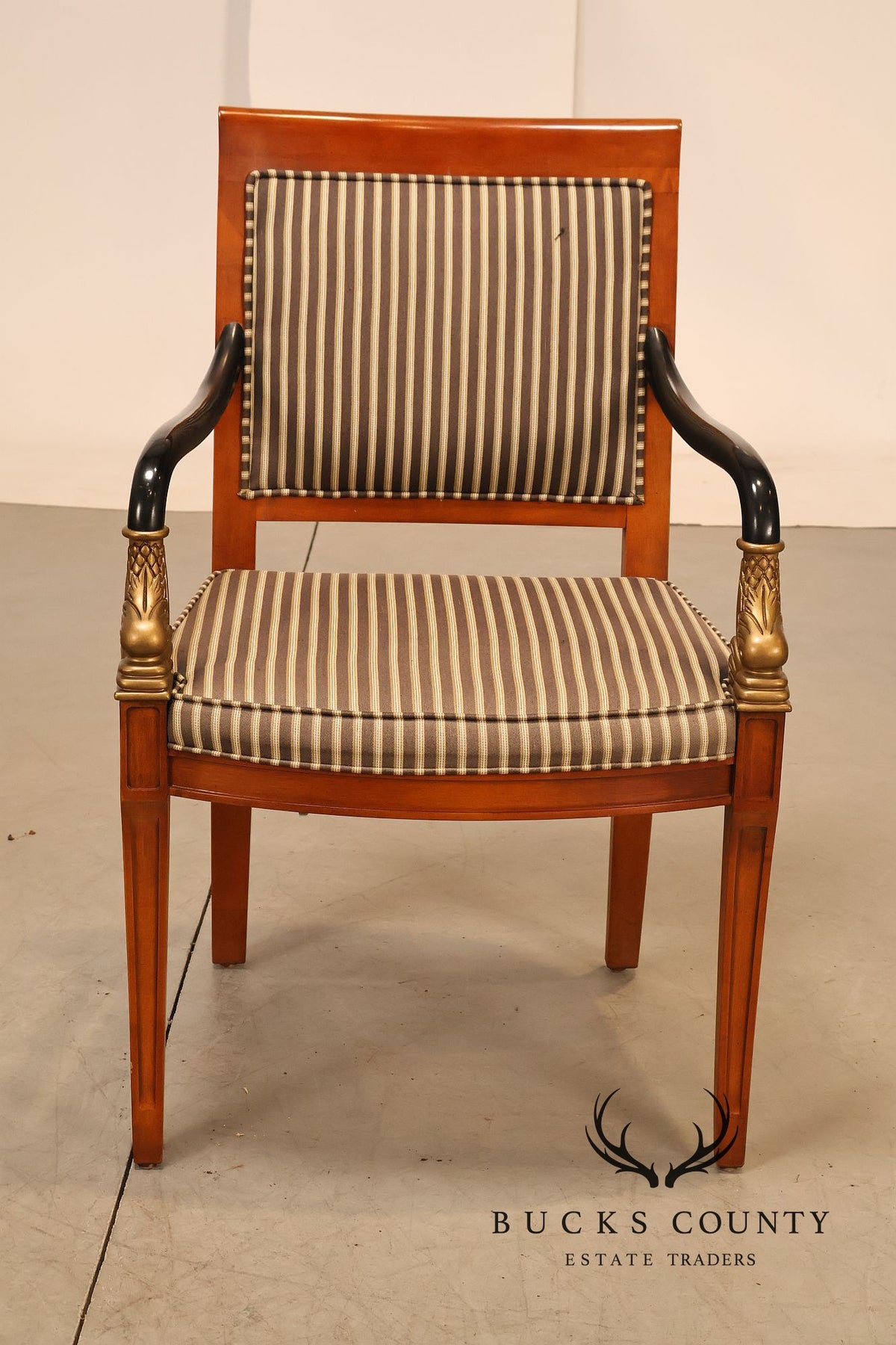 Century Furniture French Empire Style Dolphin Carved Armchair