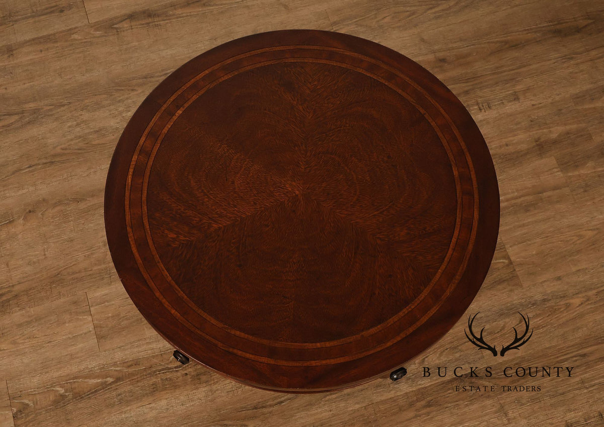 Theodore Alexander Pair of 'Occasionally Italian' Round Mahogany Side Tables