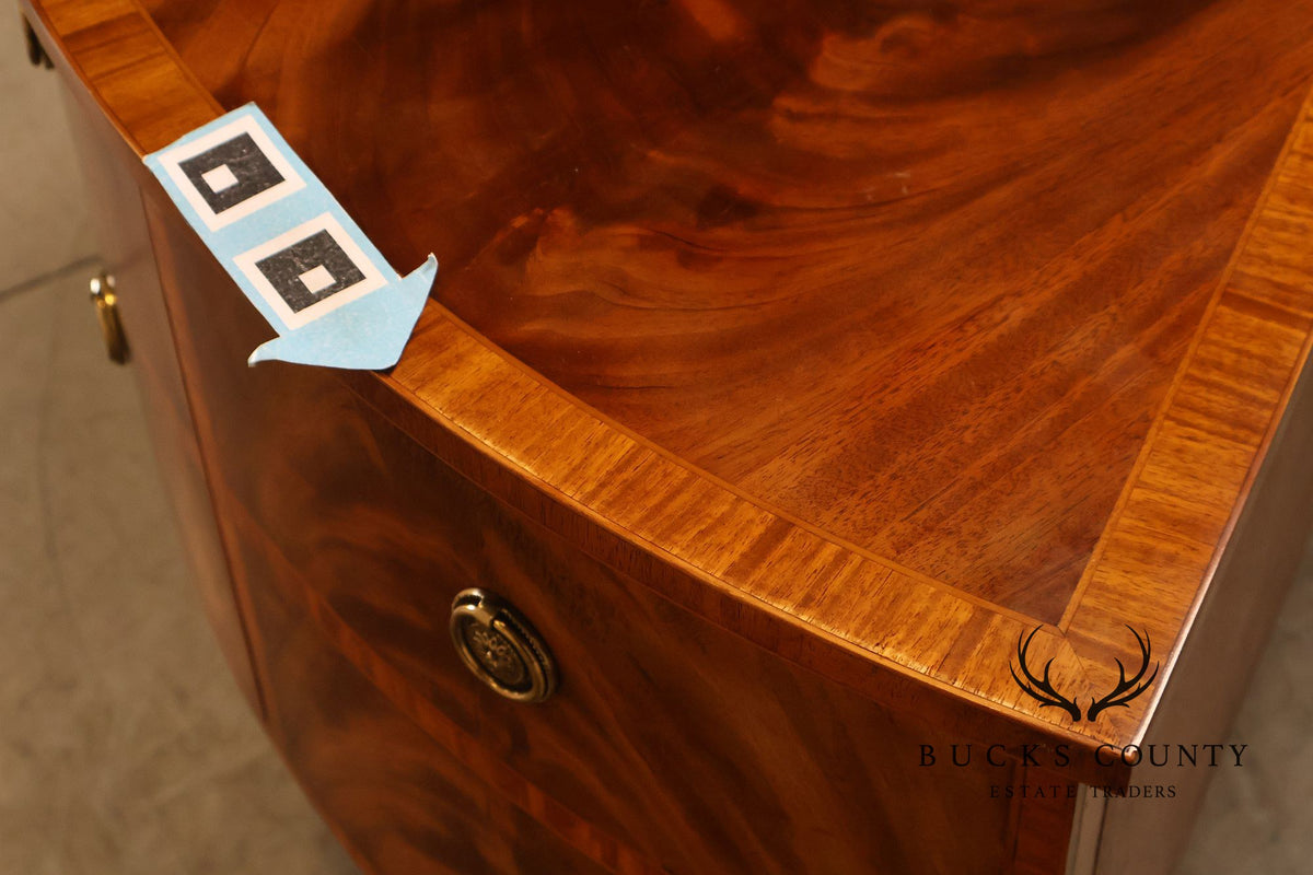 Maitland Smith Hepplewhite Style Deep Mahogany Demilune Sideboard