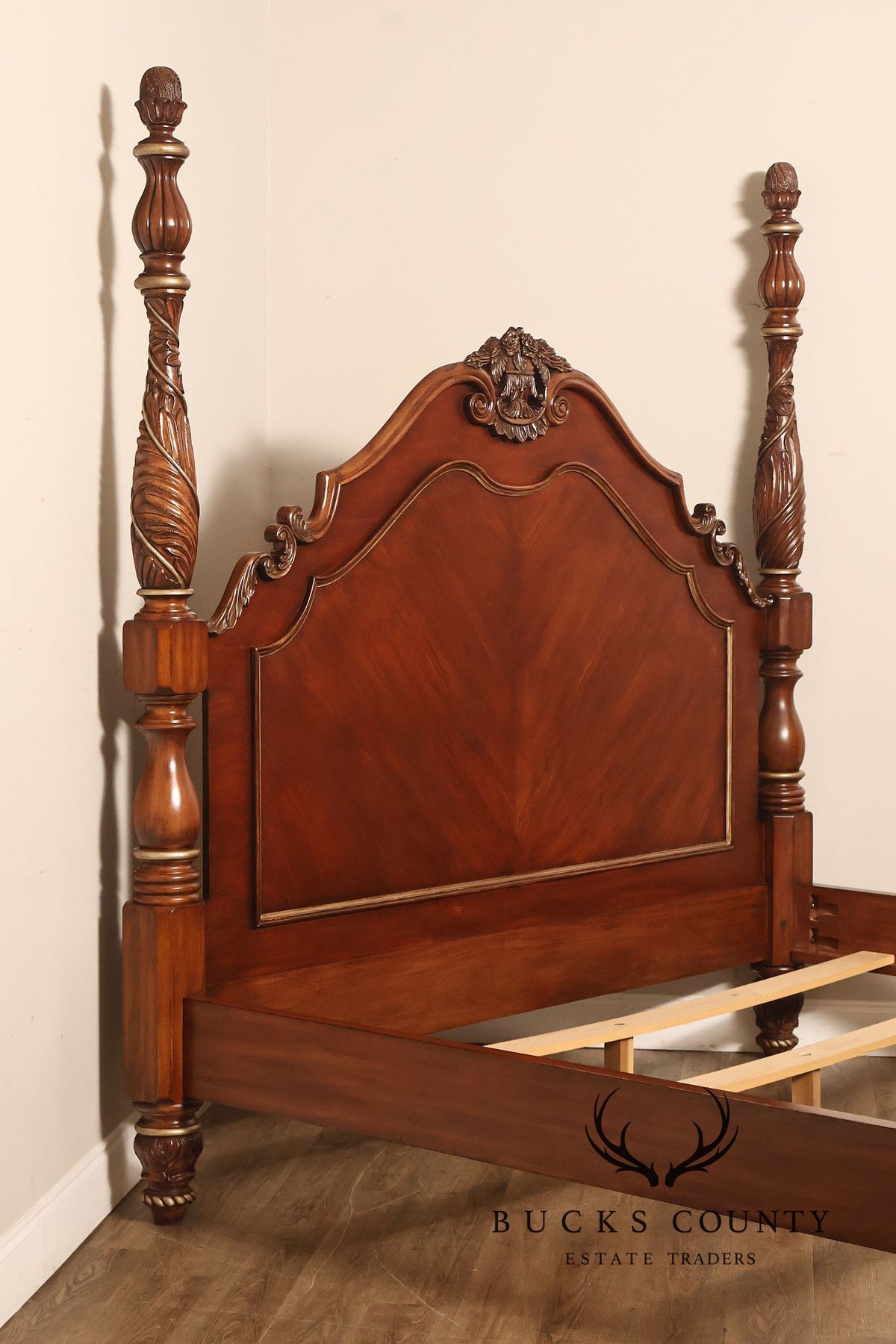 Drexel Heritage Carved King Size Four Poster Bed