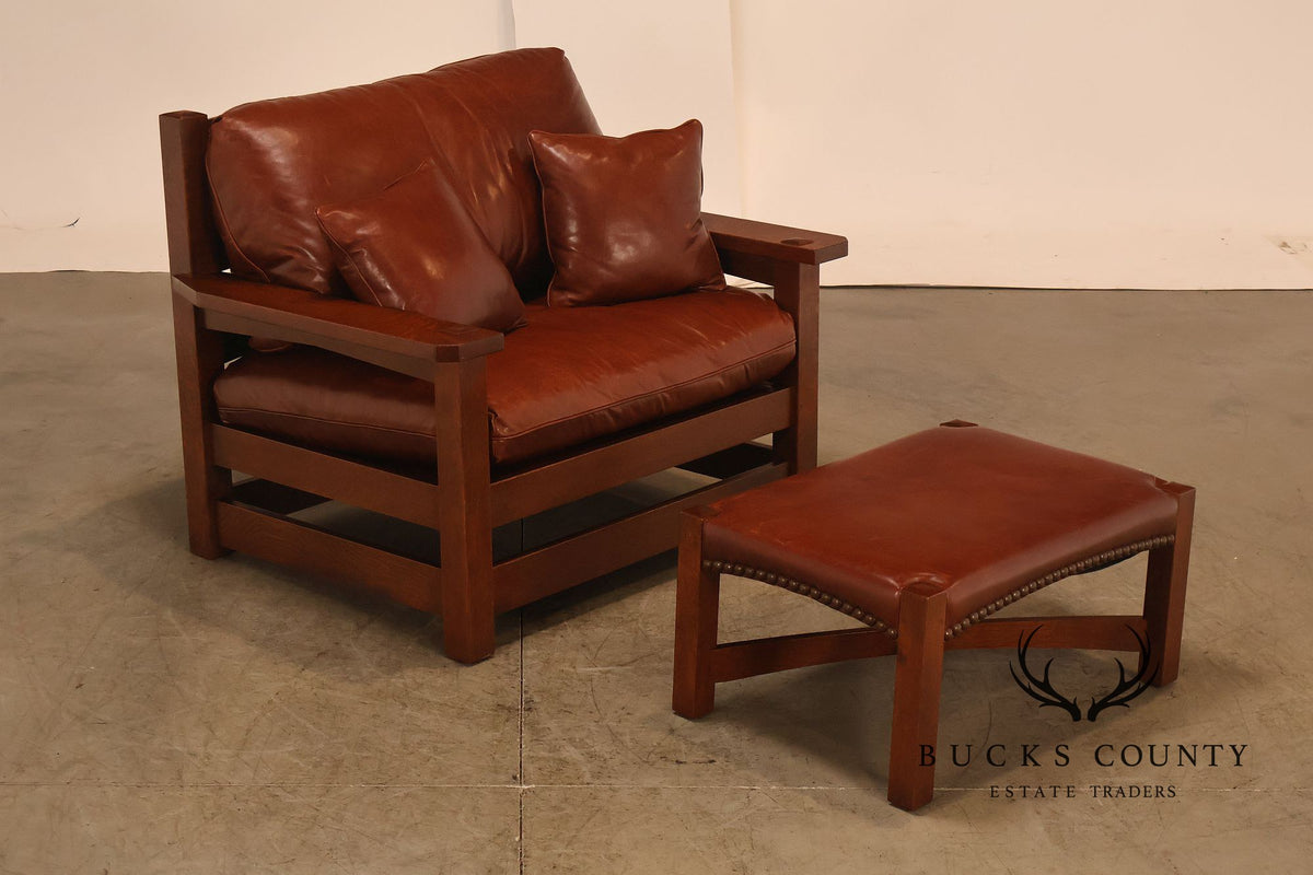 Stickley Mission Collection 25th Anniversary Limited Edition Dalai Lama Eastwood Chair & Ottoman No. 45/100