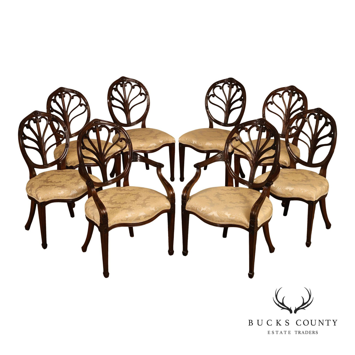 Bevan Funnell Adam Style Set of Eight Mahogany Dining Chairs