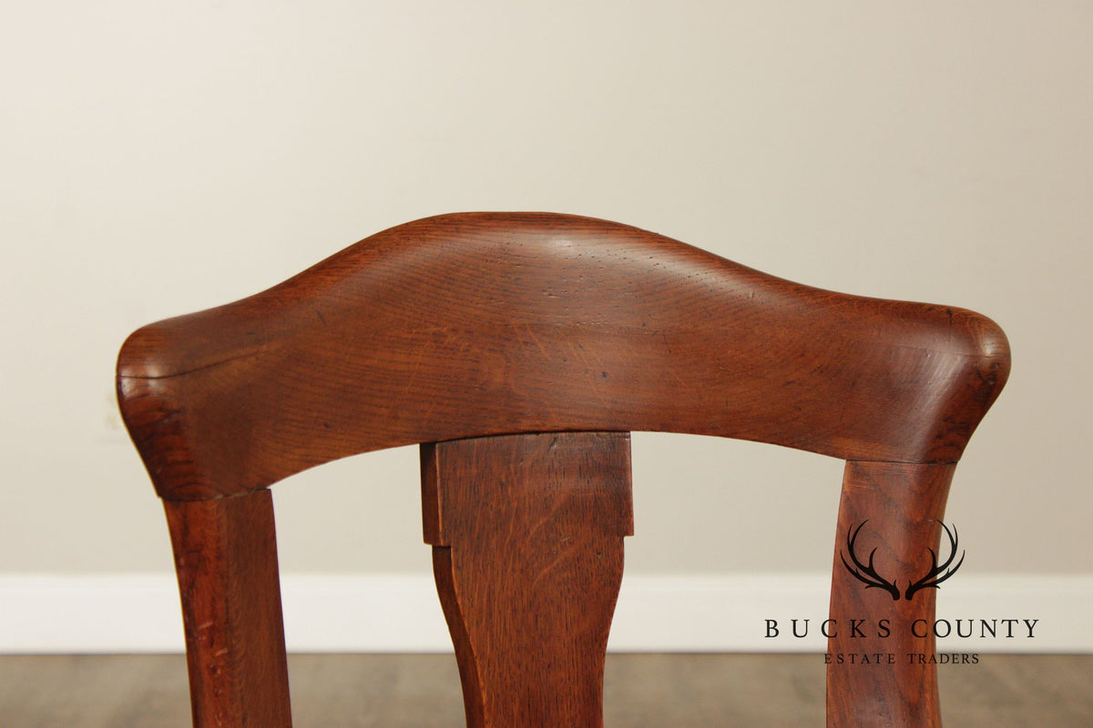 Antique Ship’s Table With Set Of Six Ship Chairs