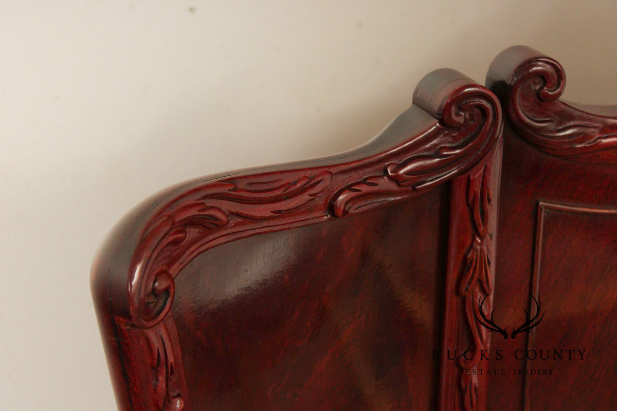 1940's French Louis XV Style Flame Mahogany Full Size Bed