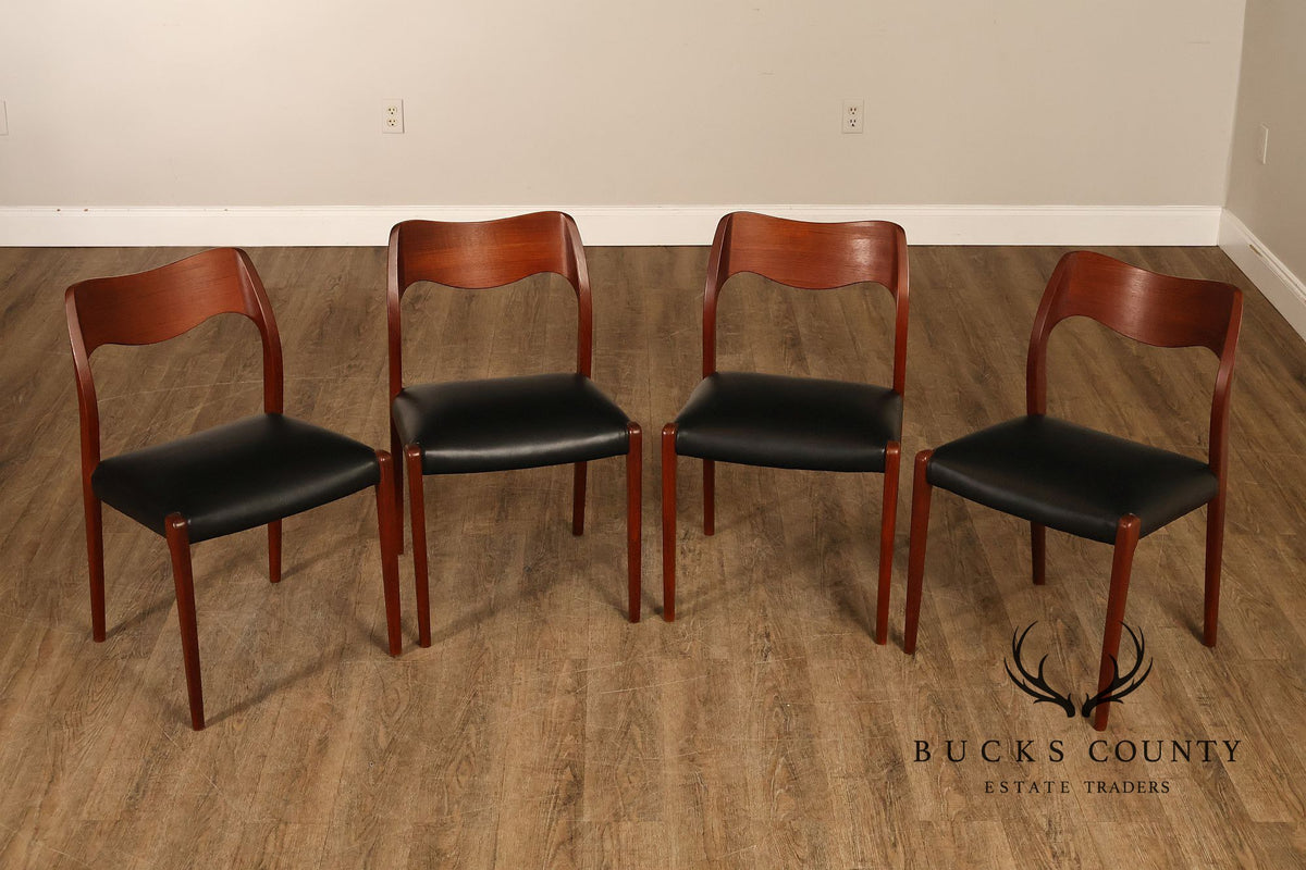 J.L. Møller Set Of Four Model 71 Teak Dining Chairs
