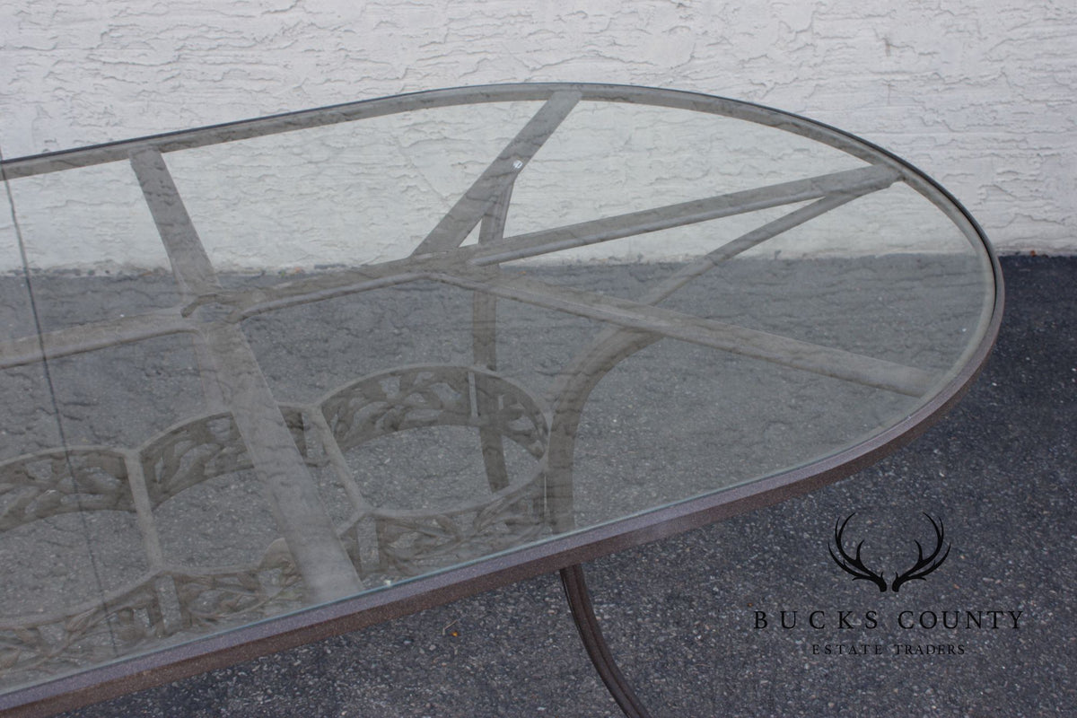Woodard Oval Glass Top Outdoor Dining Table