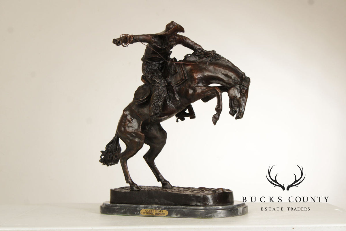 Frederic Remington Bronze Statue, 'Wooly Chaps'