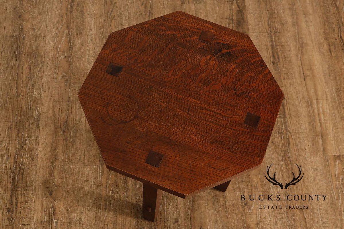 Stickley Mission Collection Oak Octagonal Tabouret Table