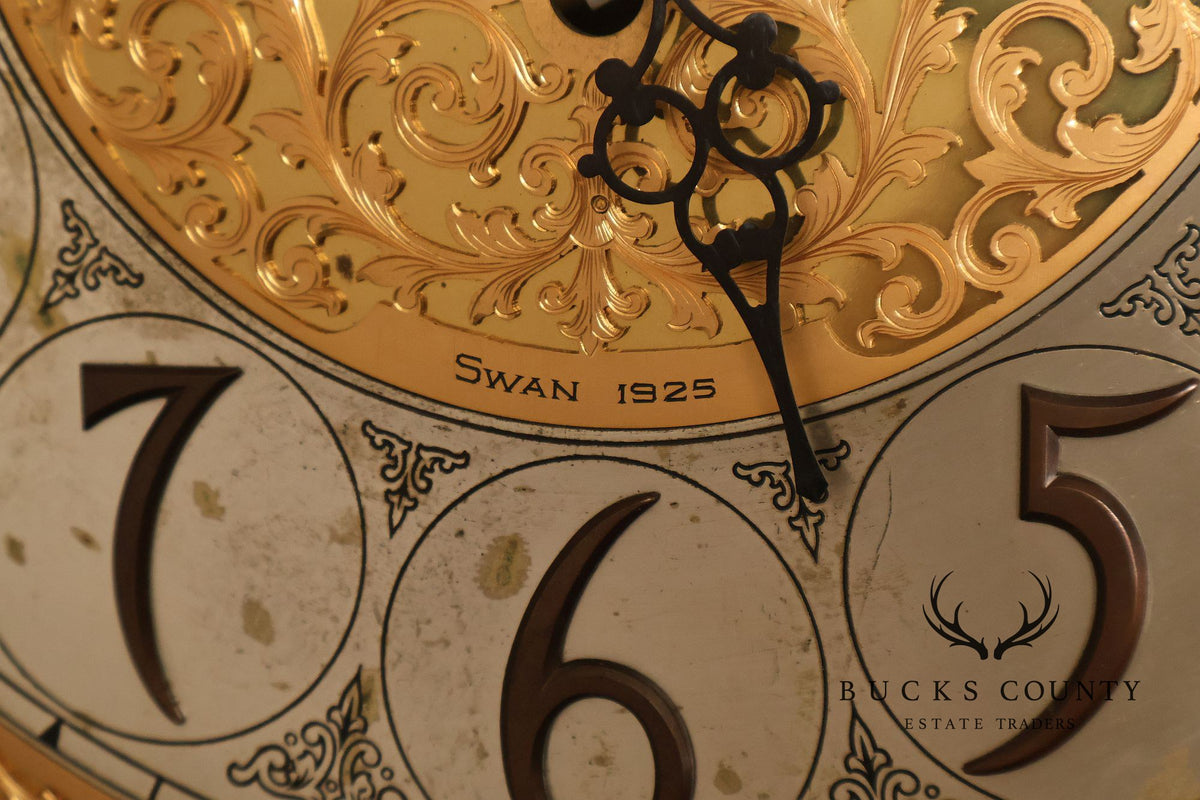 Herschede 1925 “Swan” Nine-Tube Mahogany Hall Clock