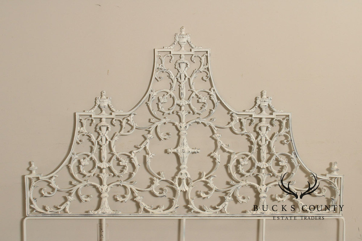 Rococo Style Ornate Metal King Headboard