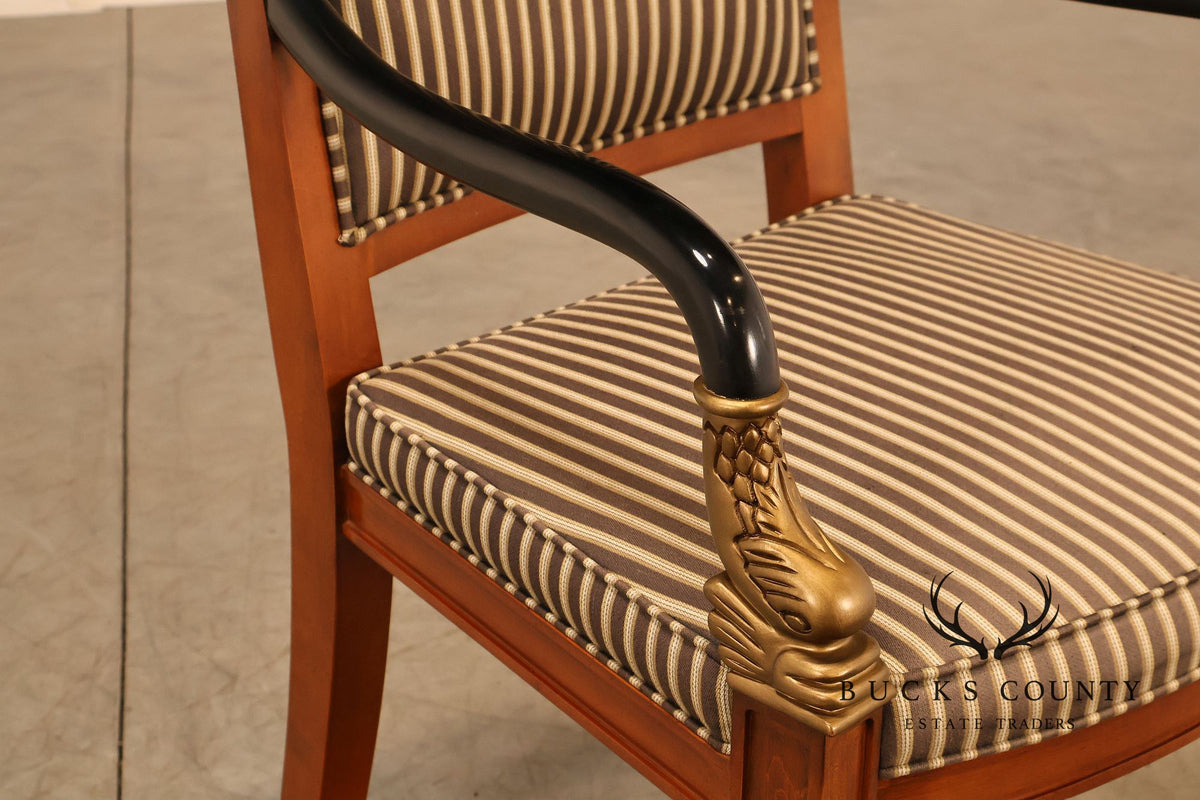 Century Furniture French Empire Style Dolphin Carved Armchair