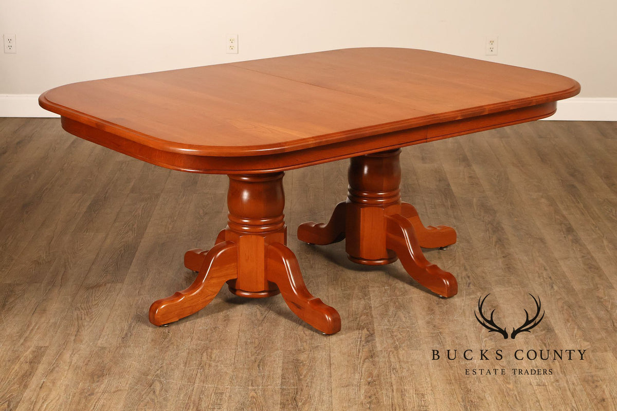 Amish Made Cherry Dining Table With Four Leaves