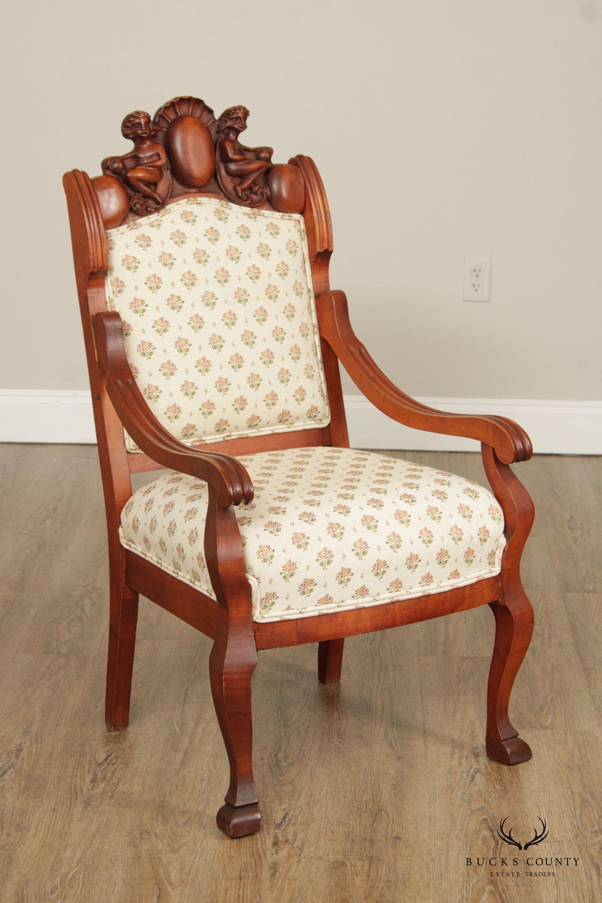 Antique Victorian Figural Carved Armchair