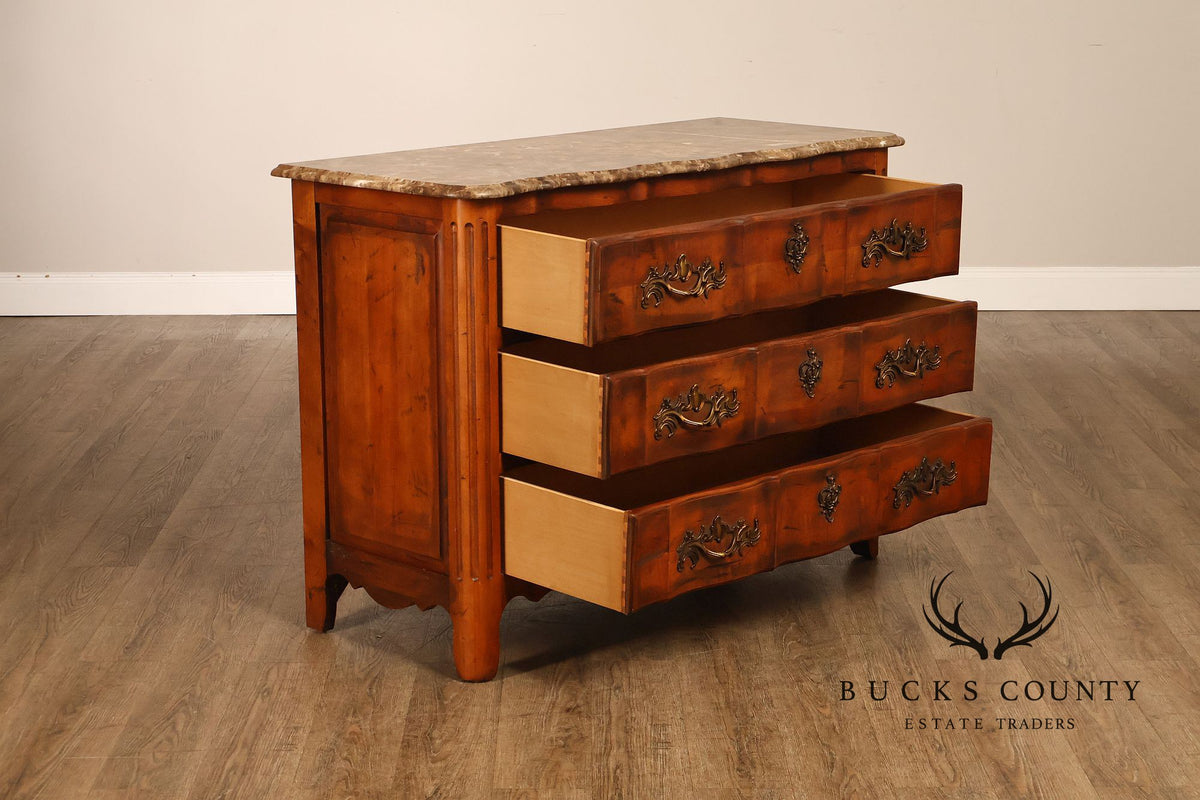 Century Furniture French Provincial Style Marble Top Chest