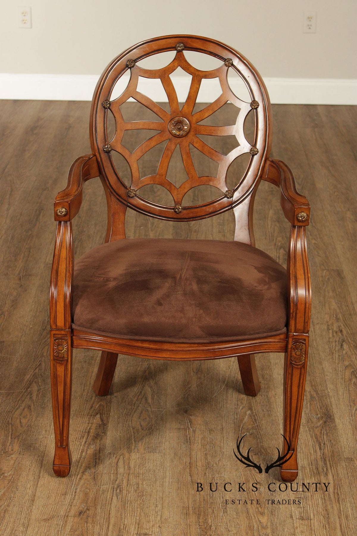 Hepplewhite Style Spider Web Back Armchair
