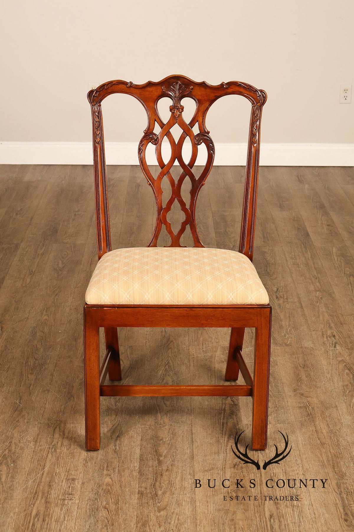 EJ Victor Set Of Six Chippendale Style Mahogany Dining Chairs