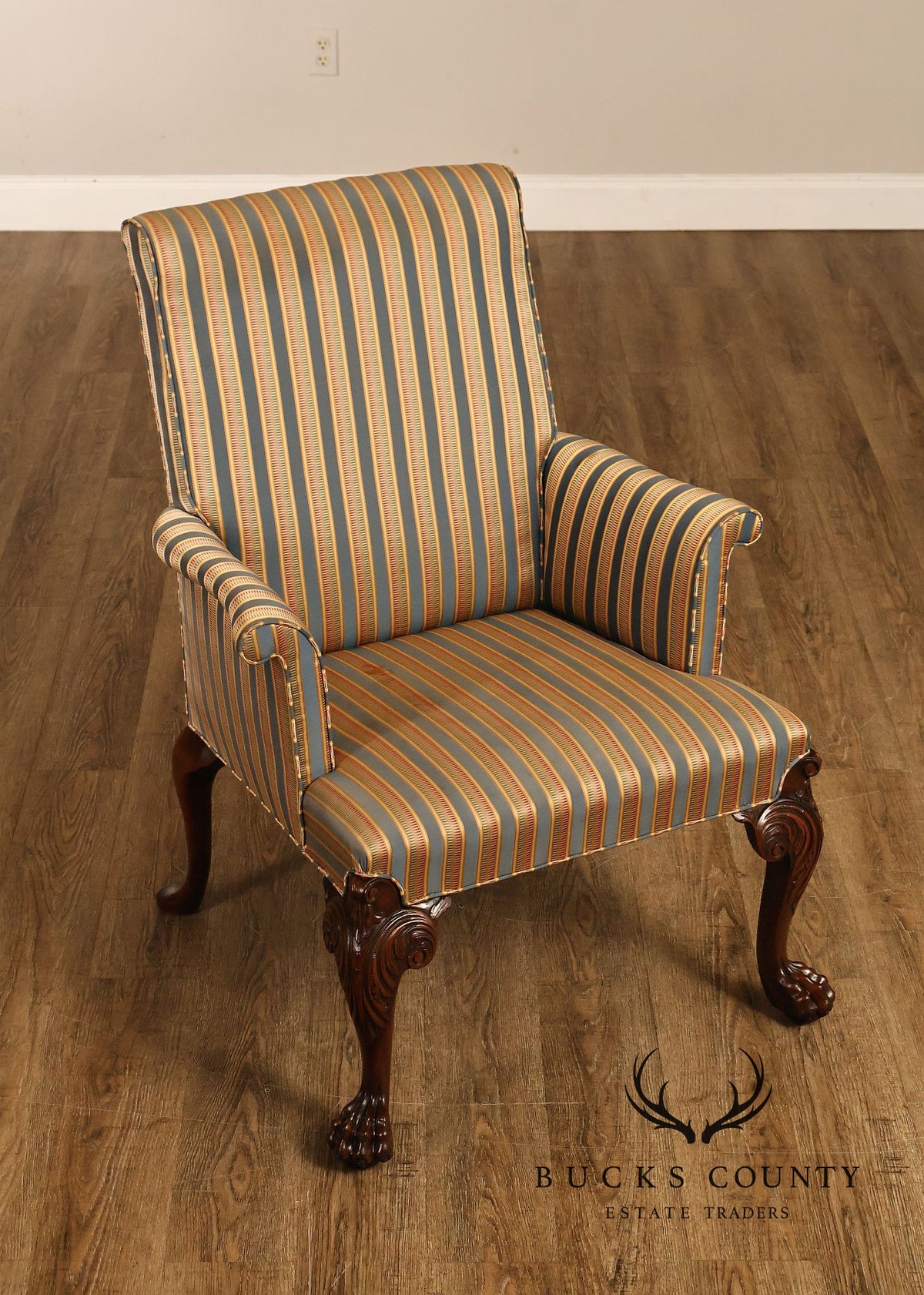 Georgian Style Carved Mahogany Armchair