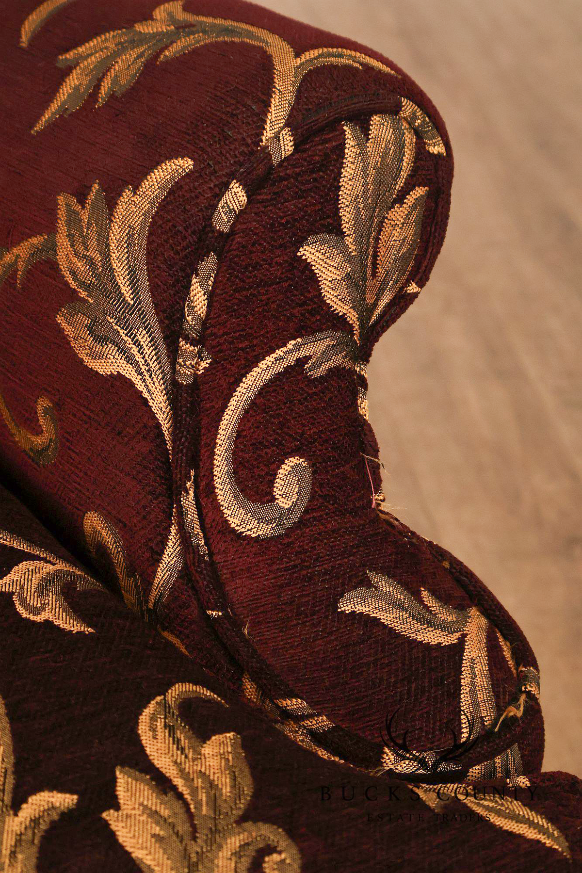 Traditional Queen Anne Style Upholstered Wingback Chair