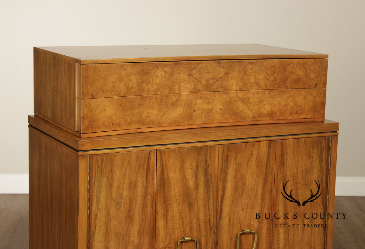 Widdicomb Mid-Century Modern Walnut & Burl Gentleman’s Chest