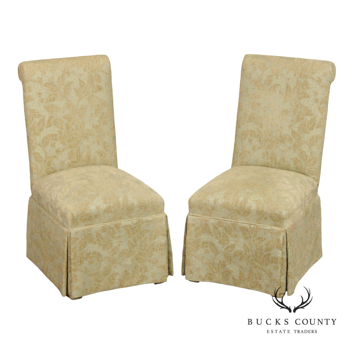 Pair of Upholstered Slipper Dining Side Chairs