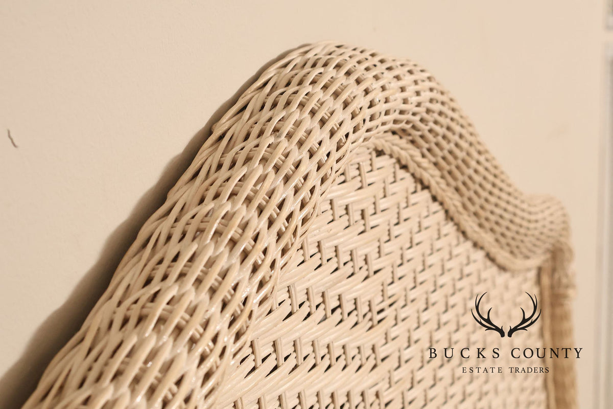 Coastal Style Vintage Full Wicker Headboard