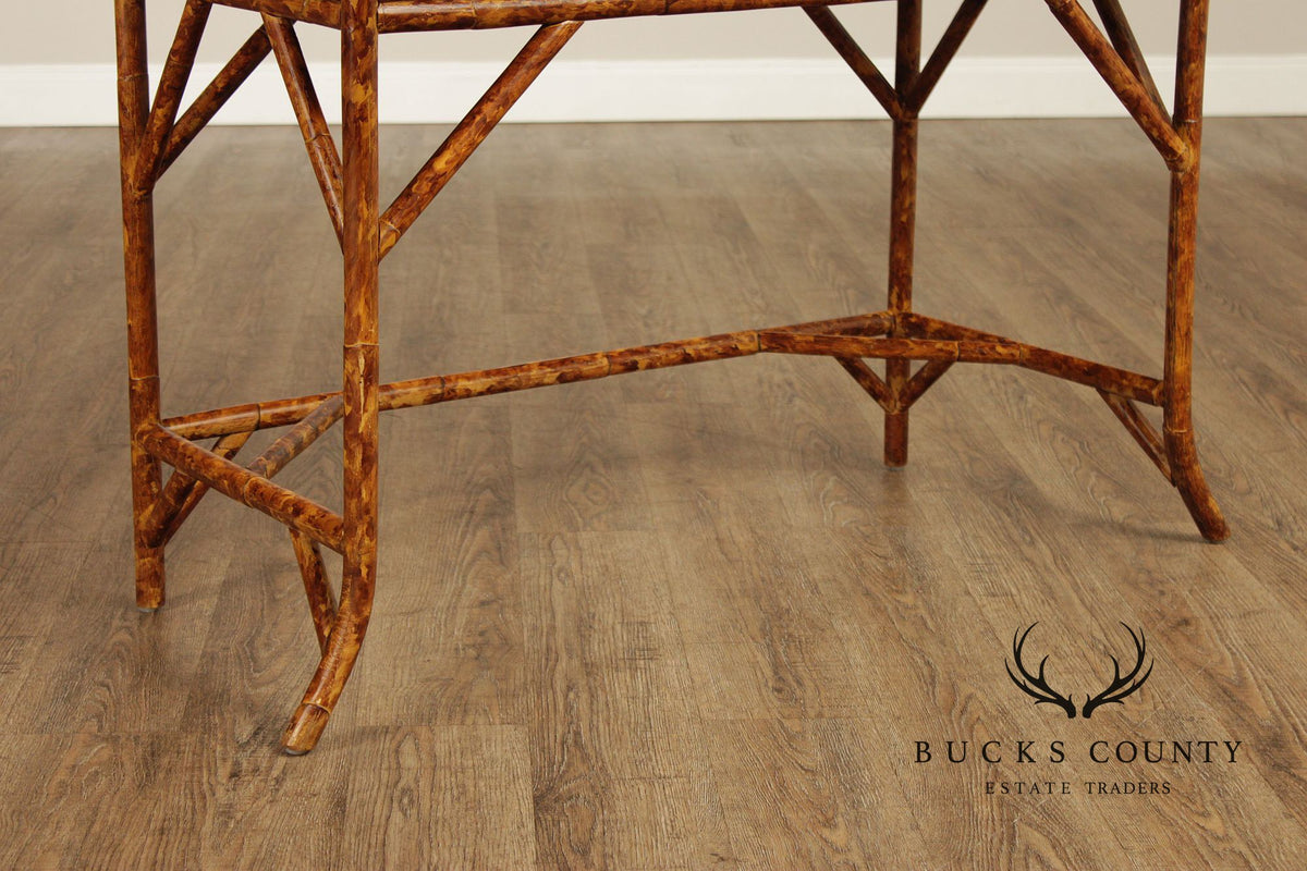 Vintage Bamboo And Rattan Writing Desk