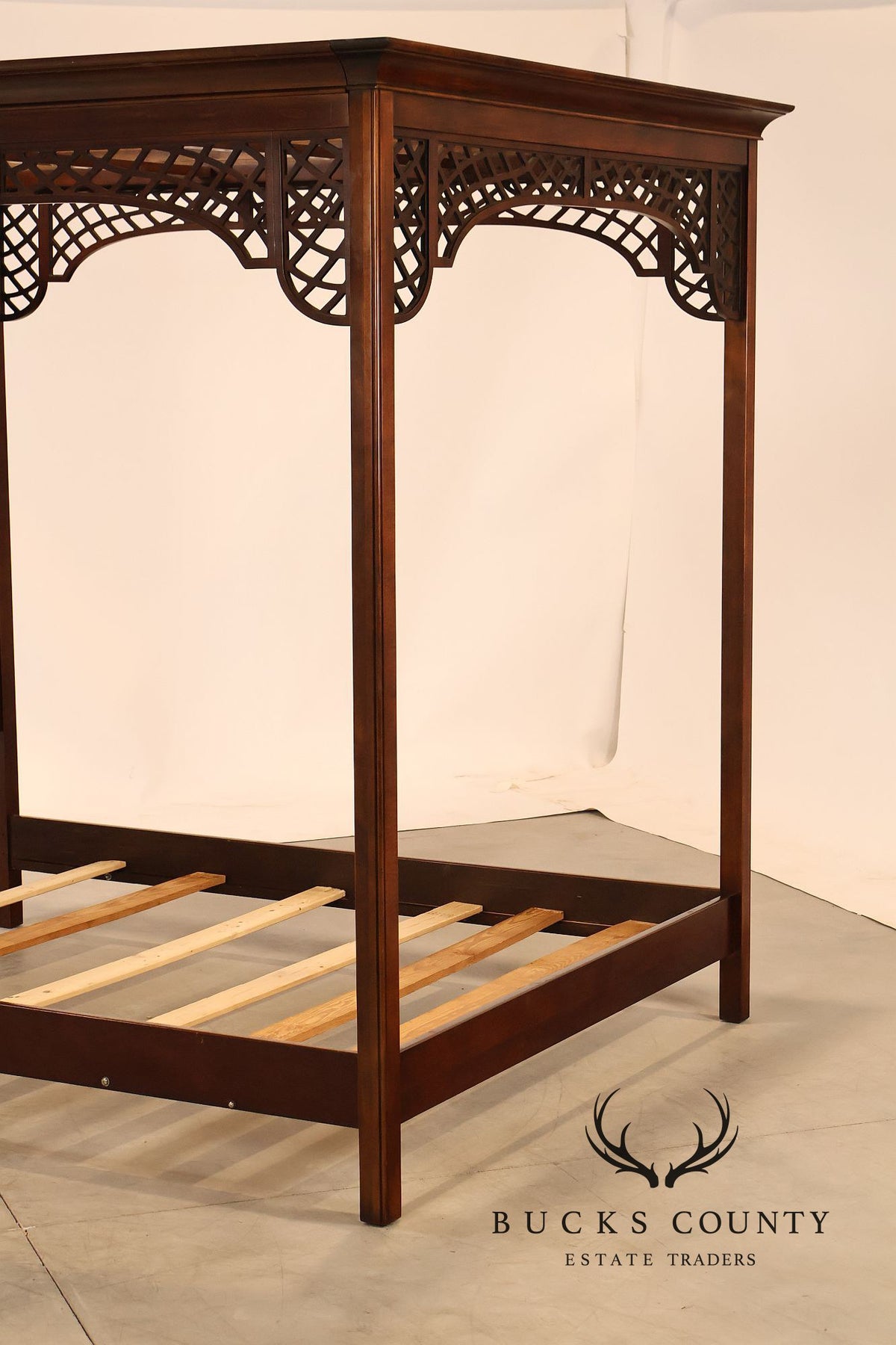 National Mt. Airy Queen Cherry Four Poster Canopy Bed Frame
