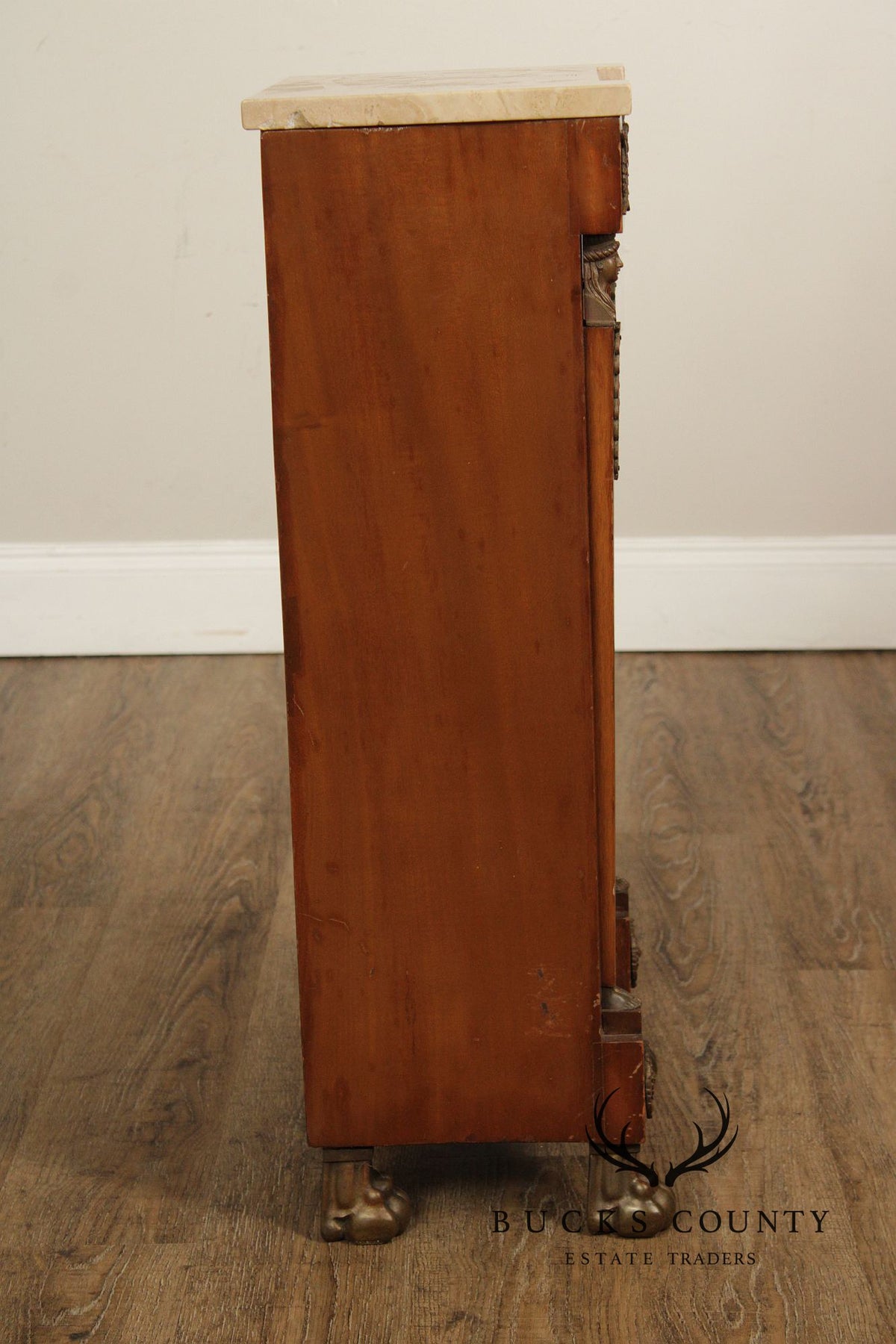 Antique French Marble Top Neoclassical Style Pedestal